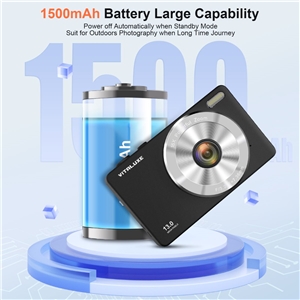 VITALUXE Digital Camera, 4K Kids Camera 13MP Point and Shoot Digital Cameras with 32GB SD Card 16X Zoom, 2.83'' Portable Vintage Small Camera for Teens Students Kids Boys Girls Adults Beginner(Black)