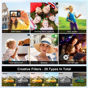 VITALUXE Digital Camera, 4K Kids Camera 13MP Point and Shoot Digital Cameras with 32GB SD Card 16X Zoom, 2.83'' Portable Vintage Small Camera for Teens Students Kids Boys Girls Adults Beginner(Black)