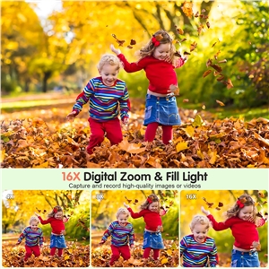 VITALUXE Digital Camera, 4K Kids Camera 13MP Point and Shoot Digital Cameras with 32GB SD Card 16X Zoom, 2.84'' Portable Vintage Small Camera for Teens Students Kids Boys Girls Adults Beginner(Green)