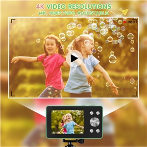 VITALUXE Digital Camera, 4K Kids Camera 13MP Point and Shoot Digital Cameras with 32GB SD Card 16X Zoom, 2.84'' Portable Vintage Small Camera for Teens Students Kids Boys Girls Adults Beginner(Green)
