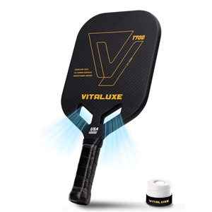 VITALUXE Carbon Fiber Pickleball Paddle, Edgeless T700+3K Textured Carbon Friction Surface，Thermoformed Pickleball Paddle with Aerodynamic Design Used for tournaments, Power & Control & Spin Max