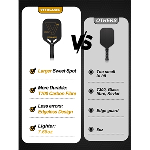 USAP Approved, Carbon Fiber Pickleball Paddle, Edgeless T700+3K Textured Carbon Friction Surface,Thermoformed Pickleball Paddle with Aerodynamic Design Used for tournaments,  Control