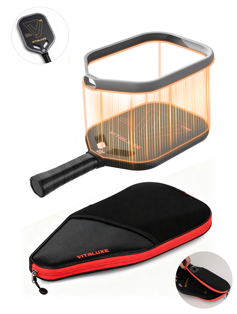 USAP Approved, Carbon Fiber Edgeless Pickleball Paddle,Exclusively Designed Weighting and Protection Edge Tape 2 Pack | Bag, power