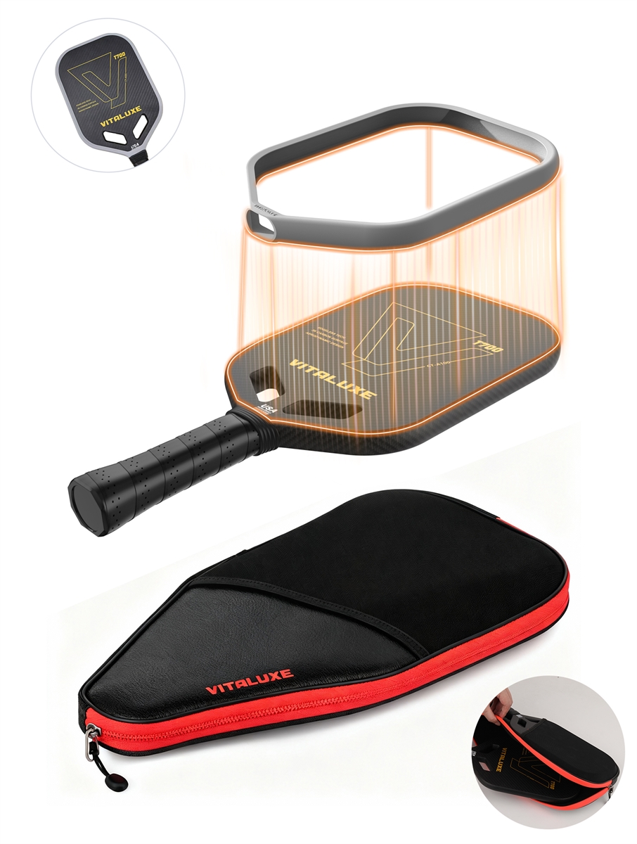 USAP Approved, Carbon Fiber Edgeless Pickleball Paddle,Exclusively Designed Weighting and Protection Edge Tape 2 Pack | Bag, control