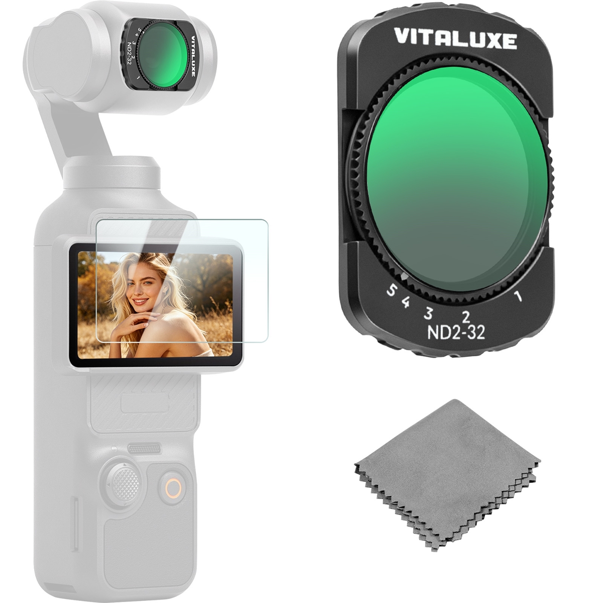 VITALUXE Magnetic UV Filter for DJI Osmo Pocket 4 / Pocket 3, Multi-Coated Optical Glass Lens Protective Filter for DJI Pocket 3/4 Creator Combo, Waterproof Scratch Dust Resistant, Daily Gimbal Safe