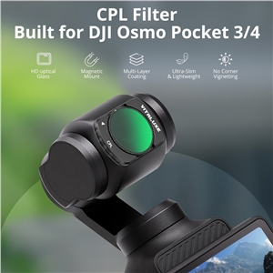 VITALUXE Magnetic CPL Filter Compatible with DJI Osmo Pocket 4 & Pocket 3 Creator Combo, Multi-Coated Circular Polarizer Filter HD Optical Glass Lens Filter Kit with Screen Protector & Cleaning Cloth