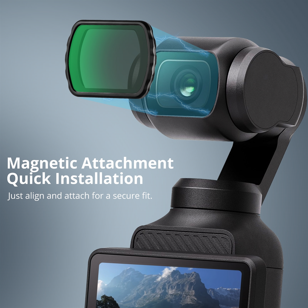 VITALUXE Magnetic Black Diffusion 1/4 Filter for DJI Osmo Pocket 3 / Pocket 4, Multi-Coated Black Mist Cinematic Effect Filters for Osmo Pocket 3/4 Creator Combo