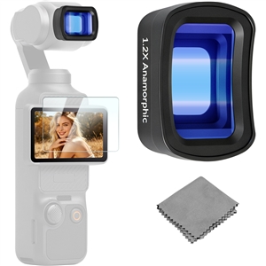  VITALUXE 1.2X Anamorphic Lens Compatible with DJI Osmo Pocket 3 / Pocket 4, Magnetic Blue Streak Effect Widescreen Cinematic Lens Filter, Multi-Coated/HD Optical Glass