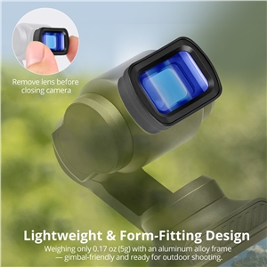 VITALUXE 1.2X Anamorphic Lens Compatible with DJI Osmo Pocket 3 / Pocket 4, Magnetic Blue Streak Effect Widescreen Cinematic Lens Filter, Multi-Coated/HD Optical Glass