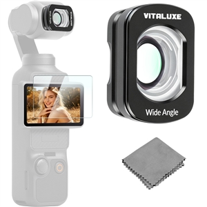  VITALUXE Wide Angle Lens Compatible with DJI Osmo Pocket 3 / Osmo Pocket 4, Magnetic Ultra Wide Lens Filter, Multi-Coated Optical Glass Action Camera Lens