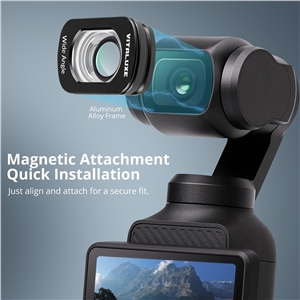 VITALUXE Wide Angle Lens Compatible with DJI Osmo Pocket 3 / Osmo Pocket 4, Magnetic Ultra Wide Lens Filter, Multi-Coated Optical Glass Action Camera Lens