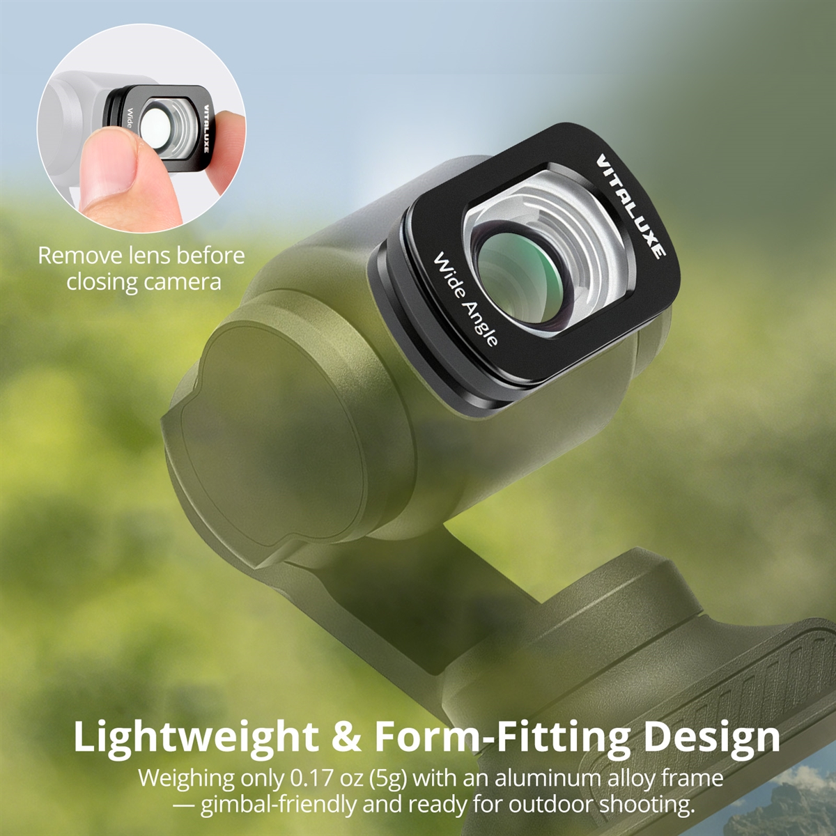 VITALUXE Wide Angle Lens Compatible with DJI Osmo Pocket 3 / Osmo Pocket 4, Magnetic Ultra Wide Lens Filter, Multi-Coated Optical Glass Action Camera Lens