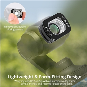 VITALUXE Wide Angle Lens Compatible with DJI Osmo Pocket 3 / Osmo Pocket 4, Magnetic Ultra Wide Lens Filter, Multi-Coated Optical Glass Action Camera Lens