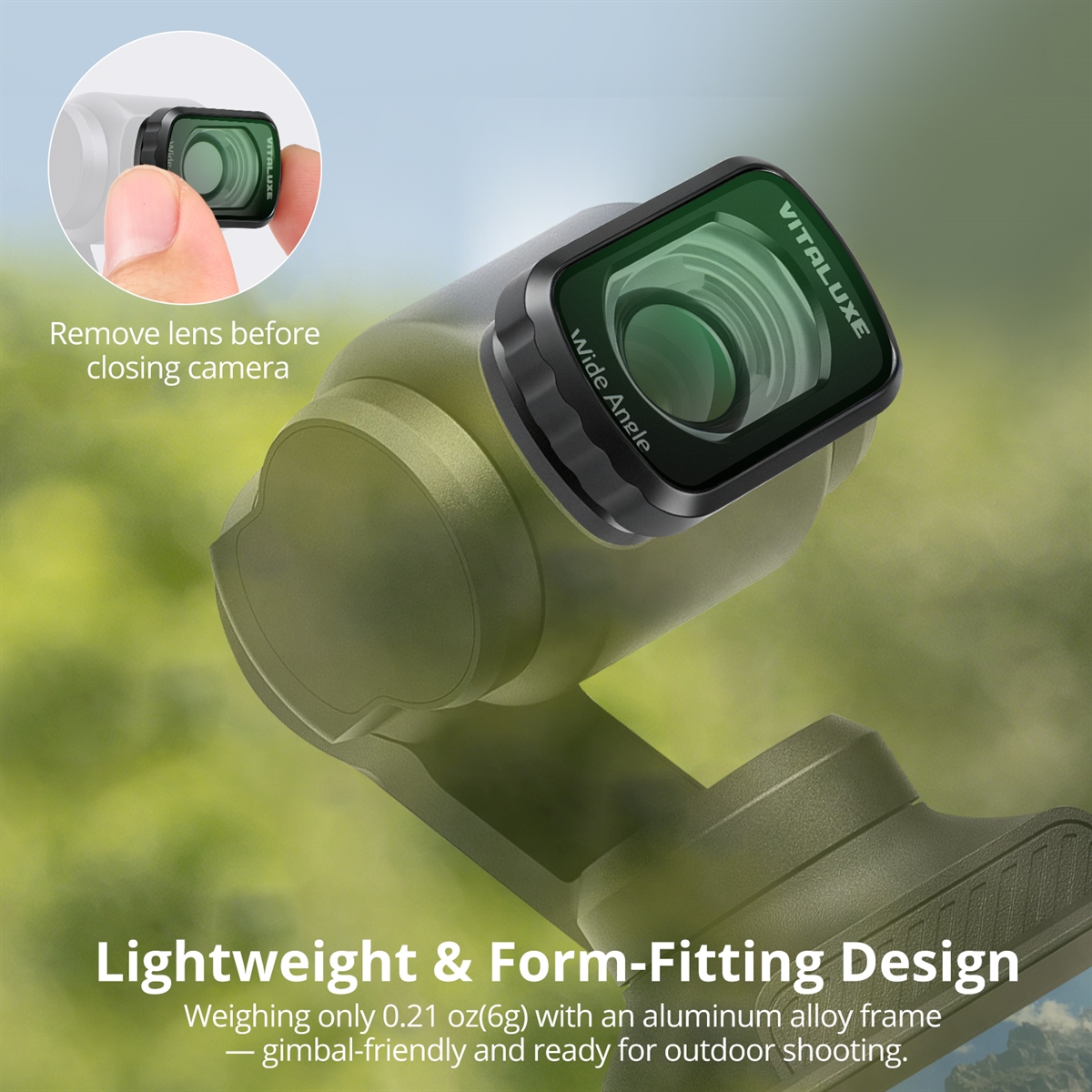 VITALUXE 1/4 Black Diffusion Filter + Wide Angle Lens for DJI Osmo Pocket 3 / Pocket 4, Magnetic Wide Angle Lens Black Diffusion 1/4 Effect Filter for Osmo Pocket 3 / 4 Accessories