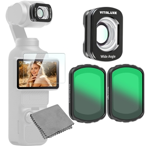  VITALUXE Wide Angle Lens Black Diffusion 1/4 Neutral Night Filter for DJI Osmo Pocket 3 / Pocket 4, Magnetic Anti-Light Pollution Cinematic Wide Lens Optical Glass/Multi-Coated Filters