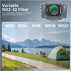 VITALUXE Variable ND 2-32 & ND 32-512 Filter for DJI Osmo Pocket 3 / Osmo Pocket 4, Magnetic Limited Stops Neutral Density Filters, Action Camera Pocket 3/4 Accessories
